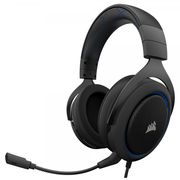 Corsair HS50 Pro Stereo Gaming Headset สีฟ้า ประกันศูนย์ 2ปี ของแท้ หูฟังสำหรับเล่นเกม (Blue)