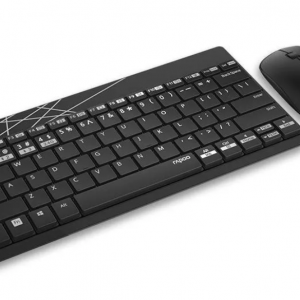 Rapoo 8000M Keyboard Mouse Combo Multi-mode Silent Wireless Bluetooth สีดำ - ขาว แป้นภาษาไทย/อังกฤษ ของแท้ ประกันศูนย์ 2ปี เมาส์และคีย์บอร์ด ไร้สาย (Black & White)