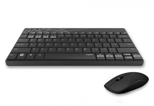 Rapoo 8000M Keyboard Mouse Combo Multi-mode Silent Wireless Bluetooth สีดำ - ขาว แป้นภาษาไทย/อังกฤษ ของแท้ ประกันศูนย์ 2ปี เมาส์และคีย์บอร์ด ไร้สาย (Black & White)