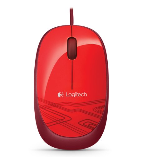 Logitech M105 Corded Mouse สีแดง ประกันศูนย์ 3ปี ของแท้ (Red)