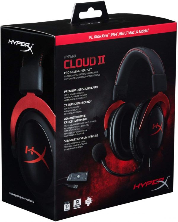 HyperX Cloud II - Pro Gaming Headset สีแดง ประกันศูนย์ 2ปี ของแท้ หูฟังสำหรับเล่นเกม (Red)