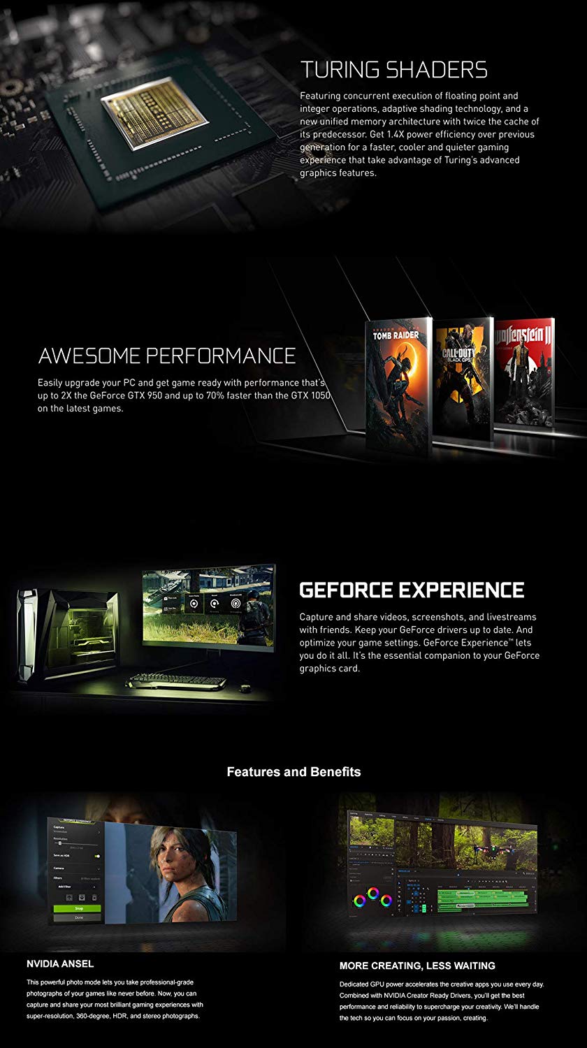 GALAX GeForce GTX 1650 EX (1-Click OC) 4GB GDDR5 128-bit ของแท้ ประกันศูนย์ 3ปี