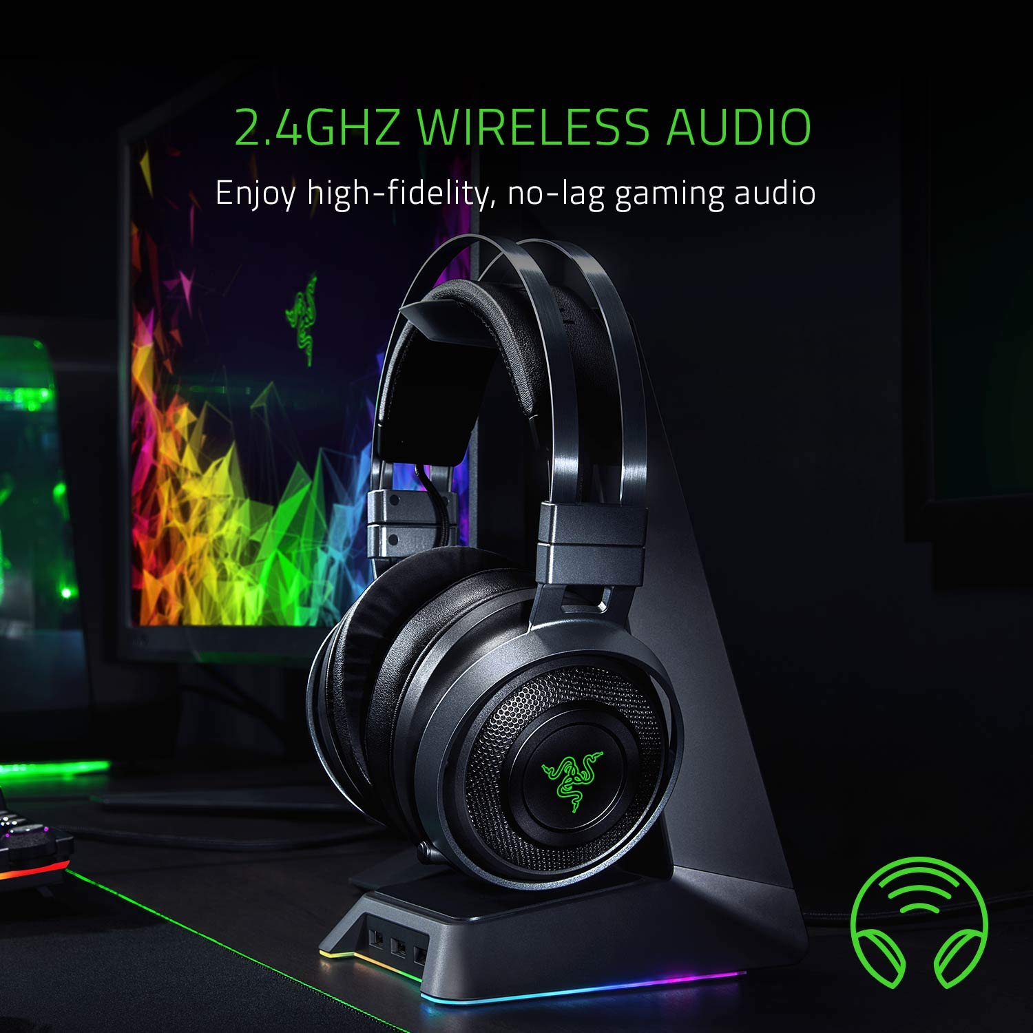 Razer Nari Ultimate Wireless Gaming Headset ประกันศูนย์ 2ปี ของแท้ หูฟังสำหรับเล่นเกม