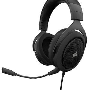 Corsair HS50 Pro Stereo Gaming Headset สีดำ ประกันศูนย์ 2ปี ของแท้ หูฟังสำหรับเล่นเกม (Black)