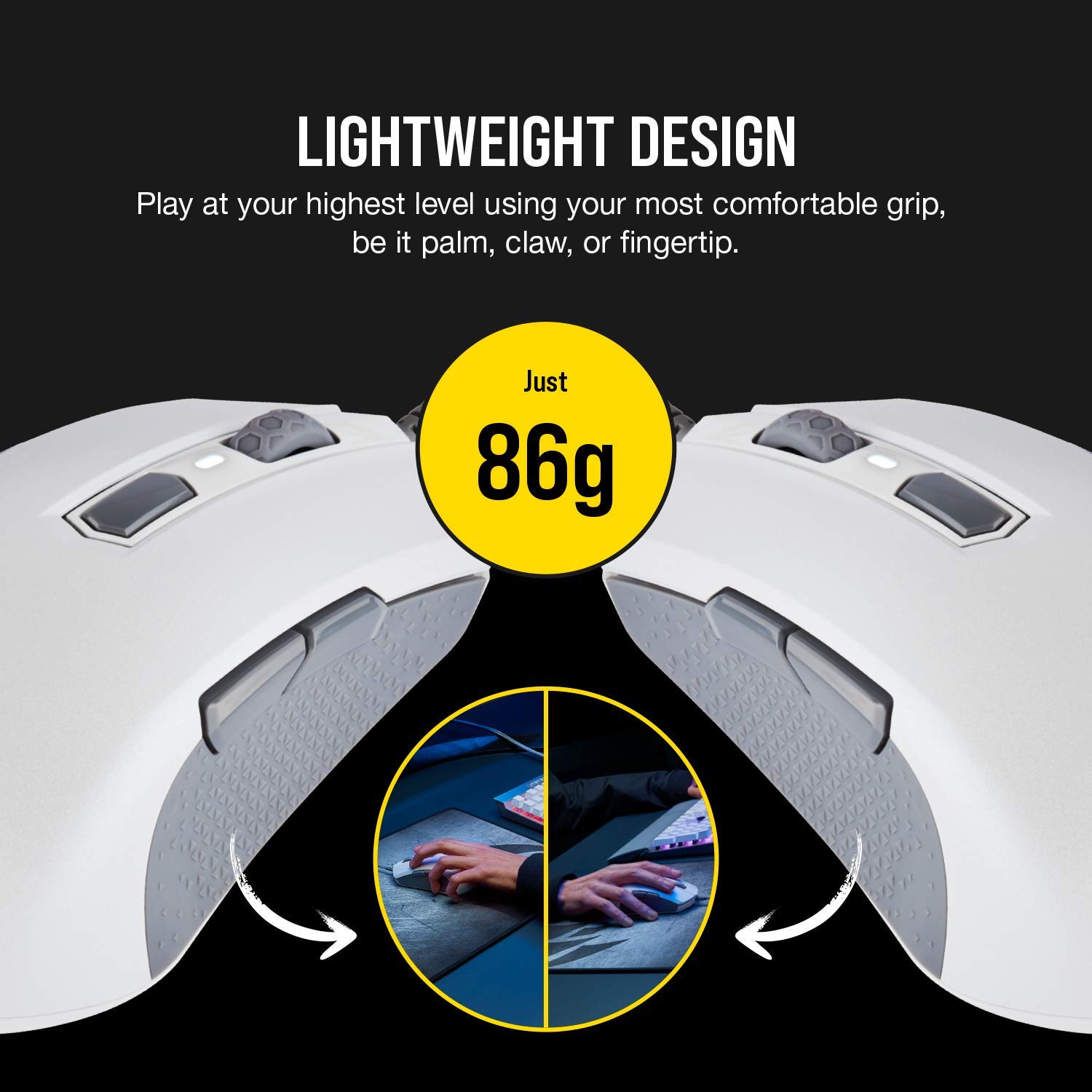 Corsair M55 RGB Pro Wired Gaming Mouse ของแท้ ประกันศูนย์ 2ปี (White)