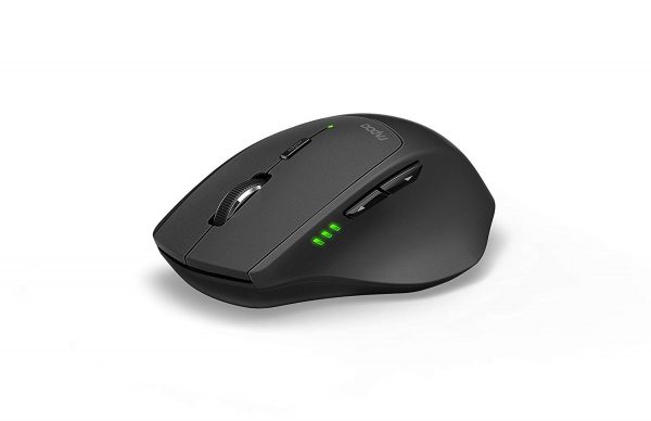 Rapoo MT550 Multi-mode Wireless 2.4G Bluetooth 3.0/4.0 Mouse 1600dpi สีดำ ประกันศูนย์ 2ปี ของแท้ (Black)