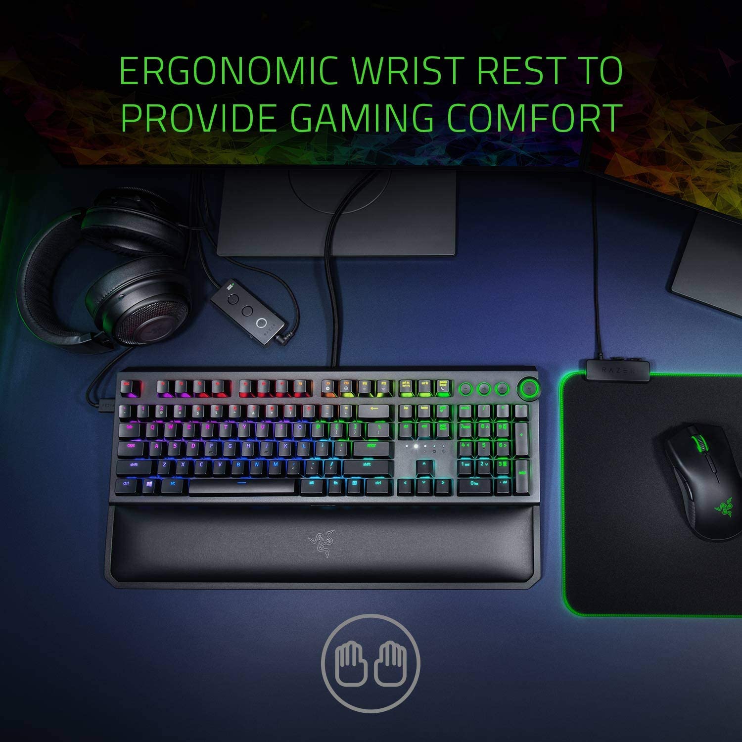 Razer BlackWidow Elite Green SW Mechanical Gaming Keyboard แป้นภาษาไทย/อังกฤษ ของแท้ ประกันศูนย์ 2ปี คีย์บอร์ด เกมส์