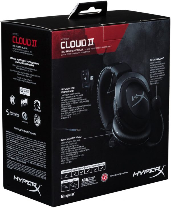 HyperX Cloud II - Pro Gaming Headset สีเทา ประกันศูนย์ 2ปี ของแท้ หูฟังสำหรับเล่นเกม (Gun Metal) ( HX-HSCP-GM )
