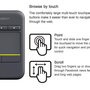 Logitech Wireless Touch Keyboard K400 Plus สีดำ แป้นภาษาไทย/อังกฤษ ของแท้ ประกันศูนย์ 1ปี คีย์บอร์ด ไร้สาย - BLACK