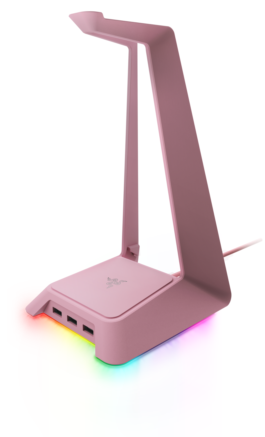 Razer Base Station Chroma - Quartz Edition Gaming Headset Stand ของแท้ ประกันศูนย์ 1ปี ที่วางหูฟังสีชมพู มีไฟ RGB