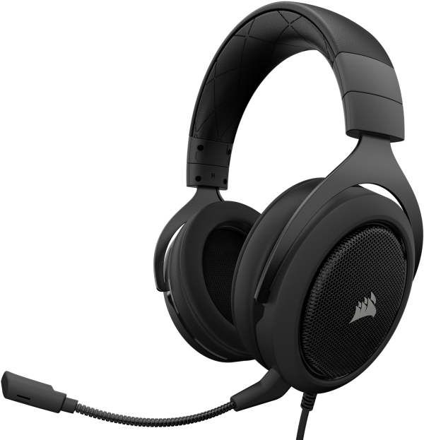 Corsair HS50 Pro Stereo Gaming Headset สีดำ ประกันศูนย์ 2ปี ของแท้ หูฟังสำหรับเล่นเกม (Black)