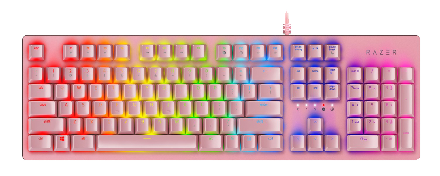 Razer Huntsman Gaming Keyboard Quartz Pink (แป้นพิมพ์ ENG) ของแท้ ประกันศูนย์ 2ปี