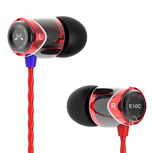 Soundmagic E10C หูฟัง In-Ear Noise Isolating with Microphone Hi-Fi Award มีไมค์ควบคุมเสียง สีแดง ของแท้ ประกันศูนย์ 1ปี (Red)