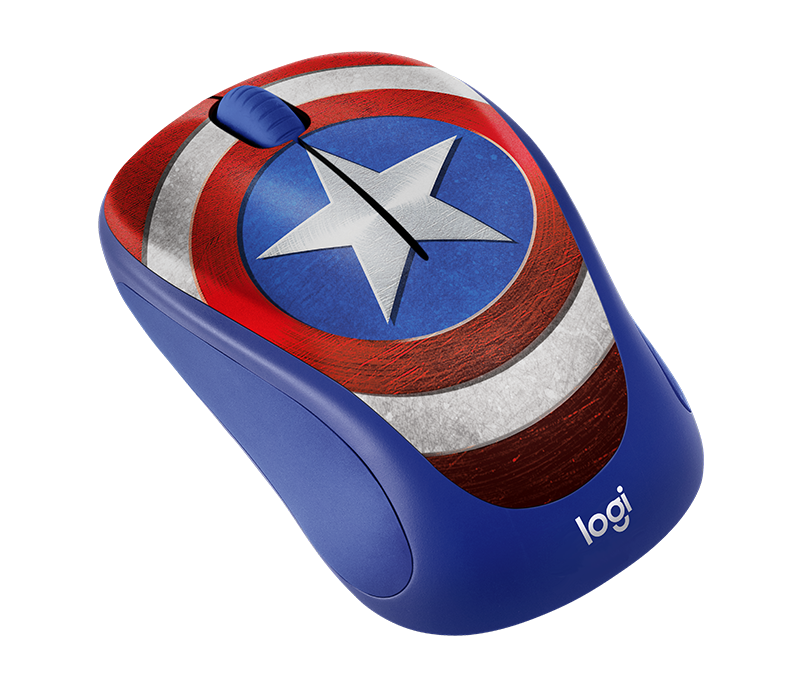 Logitech M238 Marvel Collection Wireless Mouse Captain America ลายกัปตันอเมริกา ลิขสิทธิ์แท้ ประกันศูนย์ 1ปี ของแท้