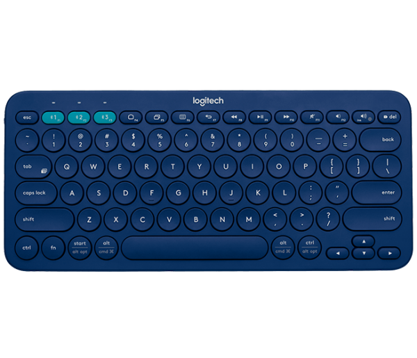 Logitech K380 Multi-Device Bluetooth Keyboard ของแท้ ประกันศูนย์ 1ปี คีย์บอร์ด ไร้สาย แถมฟรี! สติกเกอร์ภาษาไทย (Blue)