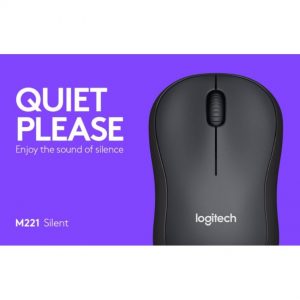 Logitech M221 Silent Wireless Mouse สีดำ ประกันศูนย์ 1ปี ของแท้ เสียงคลิกเบา
