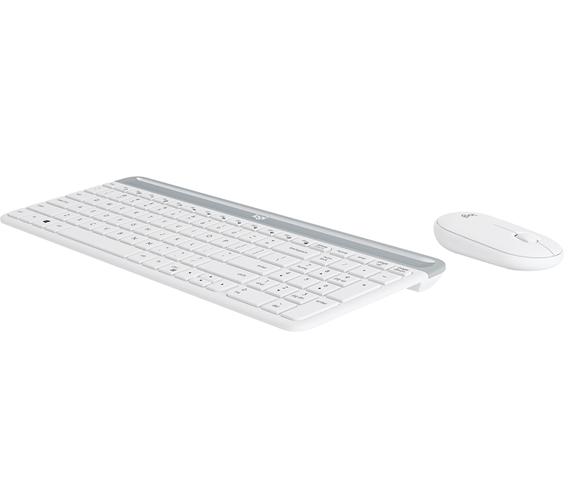 Logitech Wireless Keyboard and Mouse รุ่น MK470 Slim สีขาว แป้นภาษาไทย/อังกฤษ ของแท้ ประกันศูนย์ 1ปี เมาส์และคีย์บอร์ด ไร้สาย (White)