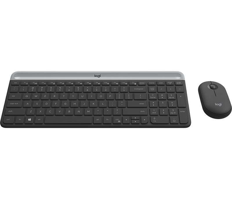 Logitech Wireless Keyboard and Mouse รุ่น MK470 Slim สีดำ แป้นภาษาไทย/อังกฤษ ของแท้ ประกันศูนย์ 1ปี เมาส์และคีย์บอร์ด ไร้สาย (Black)