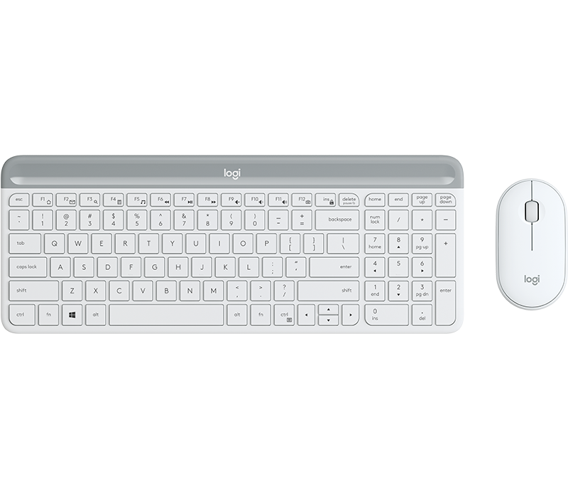 Logitech Wireless Keyboard and Mouse รุ่น MK470 Slim สีขาว แป้นภาษาไทย/อังกฤษ ของแท้ ประกันศูนย์ 1ปี เมาส์และคีย์บอร์ด ไร้สาย (White)