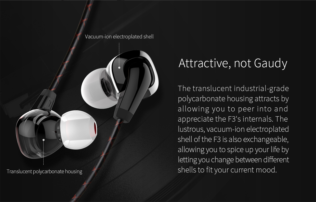 FiiO F3 Dynamic Graphene Driver In-Ear Monitor Earphones with Mic เสียงใสชัดเจนทุกย่าน ของแท้ ประกันศูนย์ 1ปี