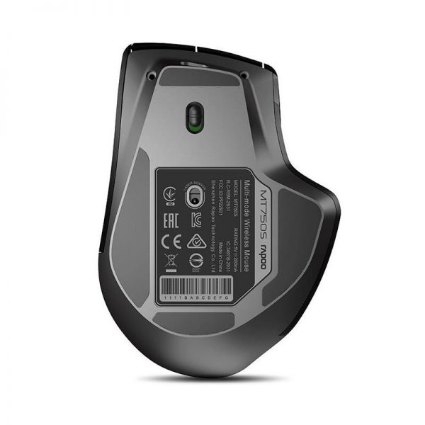 Rapoo MT750s Rechargeable Multi-mode Wireless Mouse Bluetooth 3.0/4.0 2.4Ghz สีดำ ประกันศูนย์ 2ปี ของแท้ (Black)
